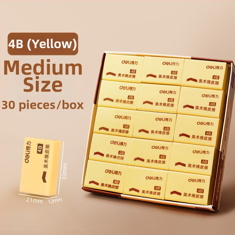 Guma na vymazanie Deli 7535/7534, obdĺžnikový tvar, materiál: guma/plast, na výtvarné a školské použitie