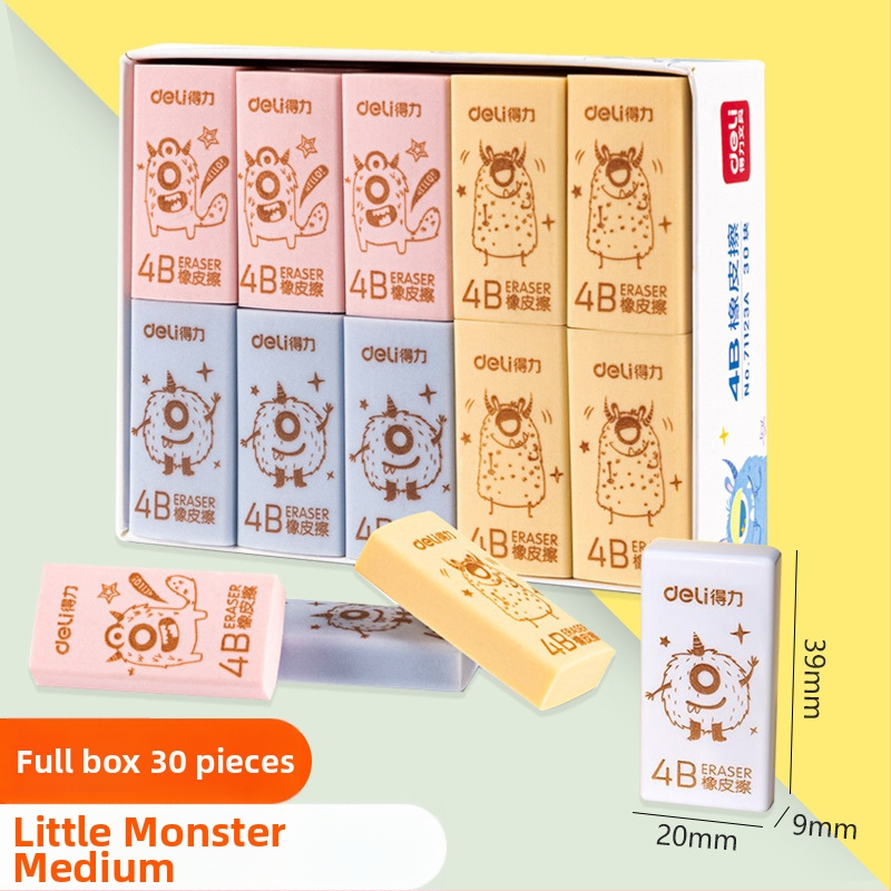 Guma na vymazanie Deli 7535/7534, obdĺžnikový tvar, materiál: guma/plast, na výtvarné a školské použitie