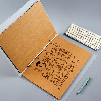 CENS A3 папка за листове с 4 дупки или 2 дупки, 15 листа, материал PP и крафт хартия, печат на лого, персонализиране