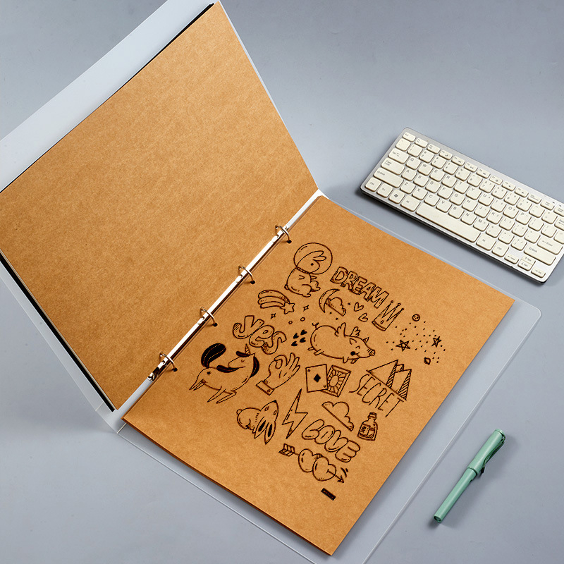 CENS A3 папка за листове с 4 дупки или 2 дупки, 15 листа, материал PP и крафт хартия, печат на лого, персонализиране