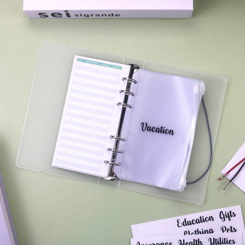 Set za bilježnice s mekanim kožnim omotom, PVC listovi, 6 rupa, model BS-6554, Bai Sheng, mogućnost prilagođavanja