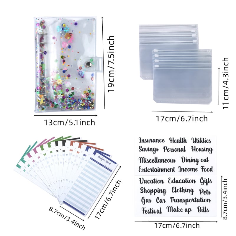 Set za bilježnice s mekanim kožnim omotom, PVC listovi, 6 rupa, model BS-6554, Bai Sheng, mogućnost prilagođavanja