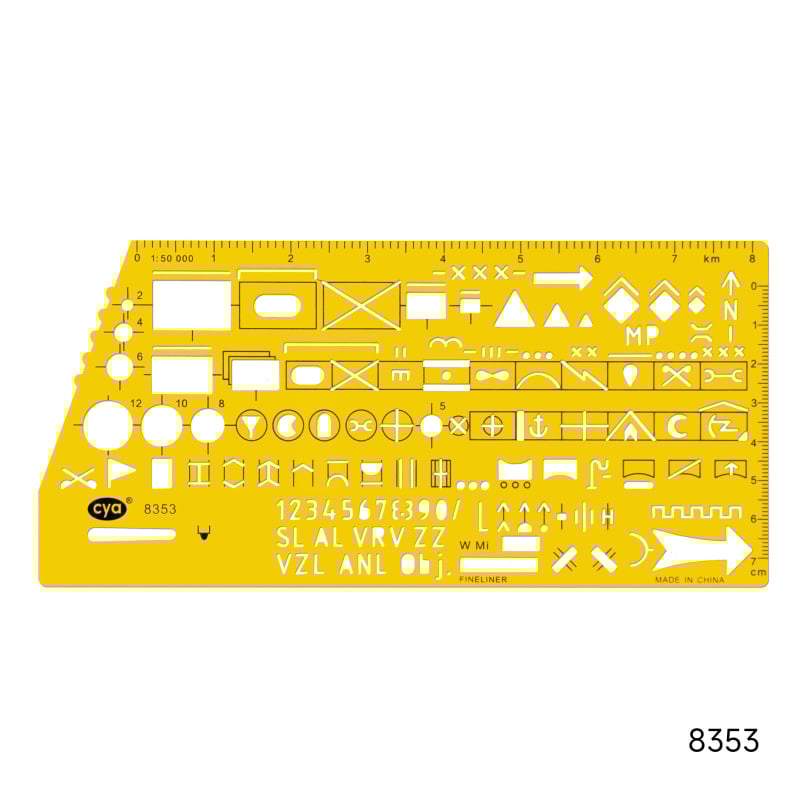 CYA 8353 Пластмасова правоъгълна сантиметрова линейка с отпечатано лого