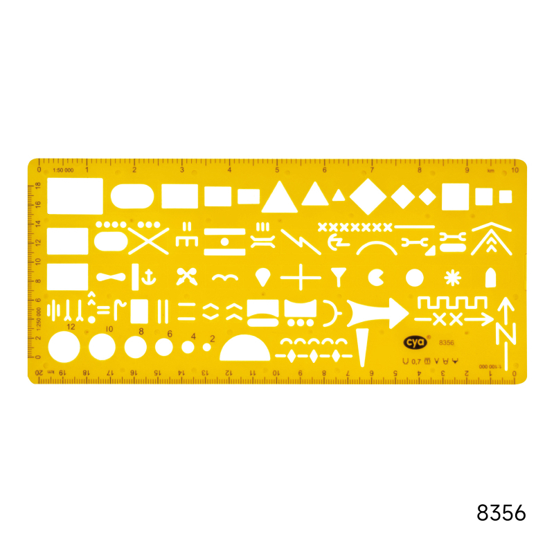 CYA 8353 Пластмасова правоъгълна сантиметрова линейка с отпечатано лого