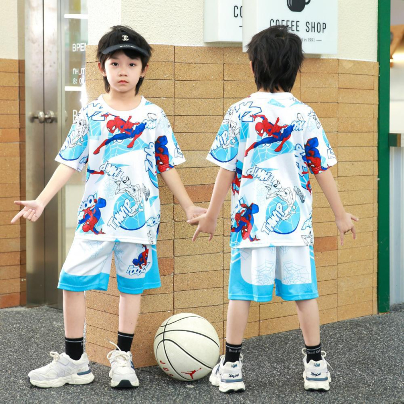 Gyerek kosárlabda egyenruhája, uniszex, 24-darabos készlet, poliészter anyag, nyár–tavasz–őszre, futáshoz és labdajátékokhoz