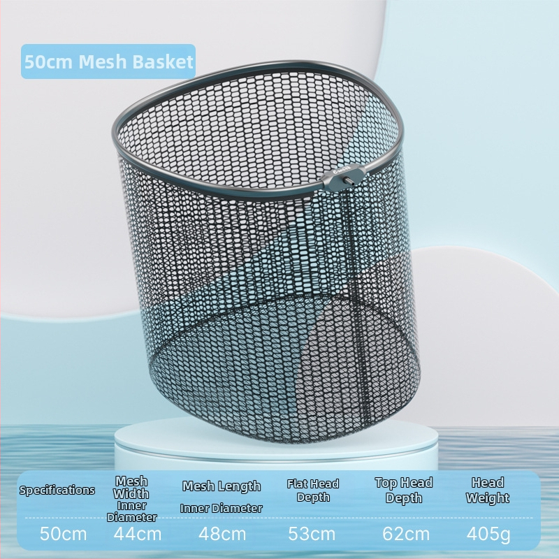 Rybárska sieťová hlava z hliníkovej zliatiny, priemer otvoru siete 35 mm, hĺbka siete 26 cm, jemné očká siete, nezmršťuje sa