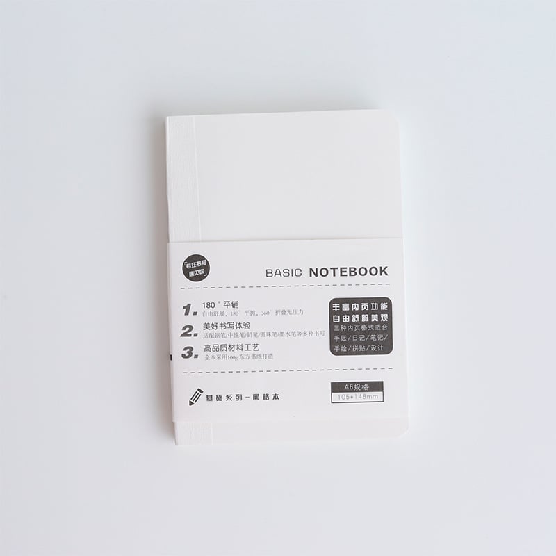 Caiet cu legare cusută, copertă din hârtie, hârtie de înaltă calitate pentru carte, 100–200 pagini, stil minimalist