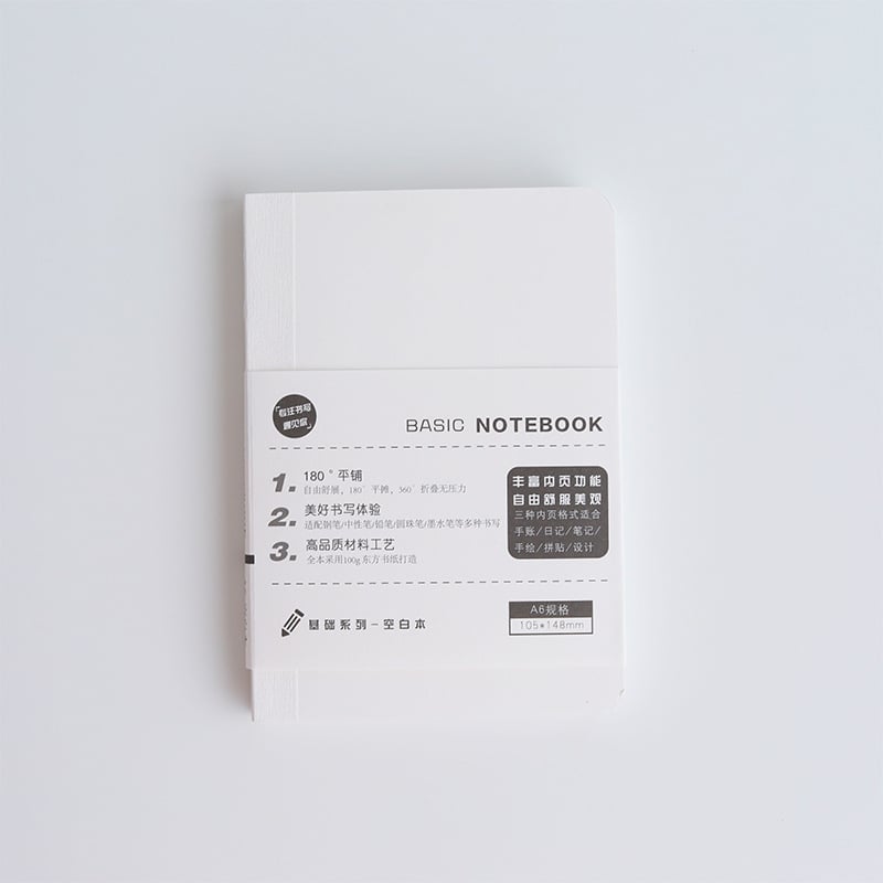 Caiet cu legare cusută, copertă din hârtie, hârtie de înaltă calitate pentru carte, 100–200 pagini, stil minimalist