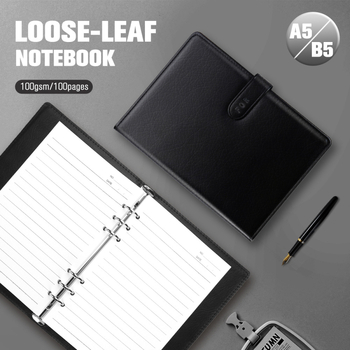 Jurnal de afaceri cu copertă din piele autentică, legare fără arc, Dowling hârtie 80 g/m², 1–50 pagini, stil de birou