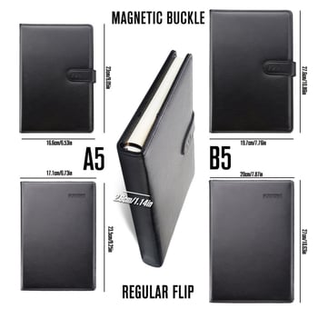Jurnal de afaceri cu copertă din piele autentică, legare fără arc, Dowling hârtie 80 g/m², 1–50 pagini, stil de birou