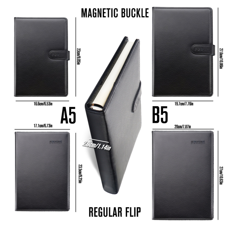 Jurnal de afaceri cu copertă din piele autentică, legare fără arc, Dowling hârtie 80 g/m², 1–50 pagini, stil de birou