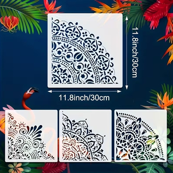 Șablon DIY pentru perete cu mandala și decupaje dantelate — Brand Shuqiao, kit DIY, fără import, fără autorizare IP