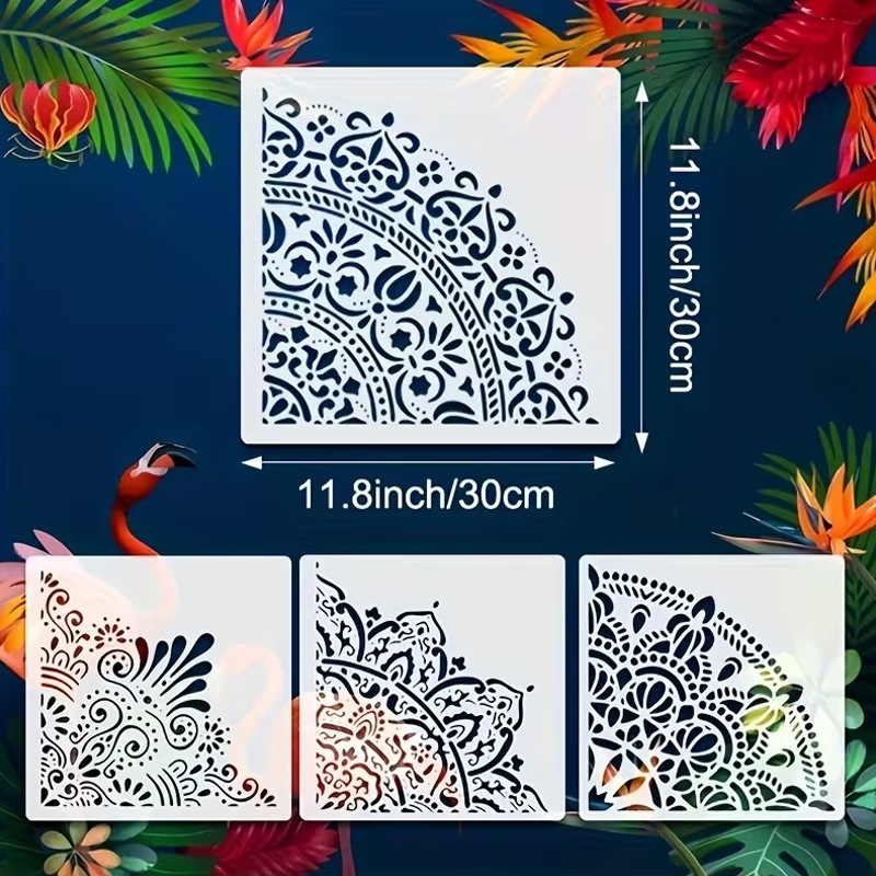 Șablon DIY pentru perete cu mandala și decupaje dantelate — Brand Shuqiao, kit DIY, fără import, fără autorizare IP