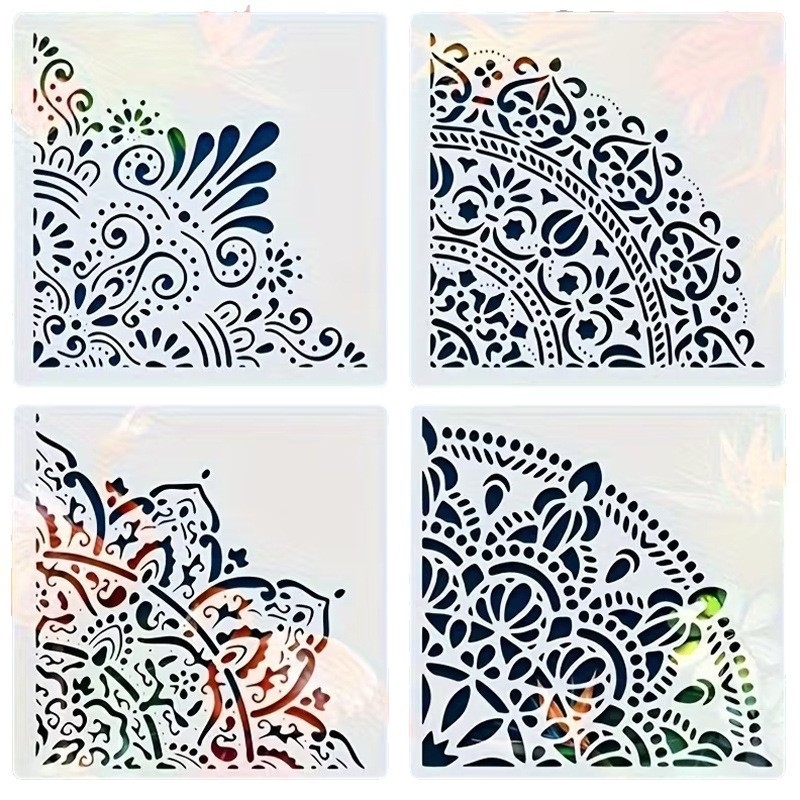 Șablon DIY pentru perete cu mandala și decupaje dantelate — Brand Shuqiao, kit DIY, fără import, fără autorizare IP