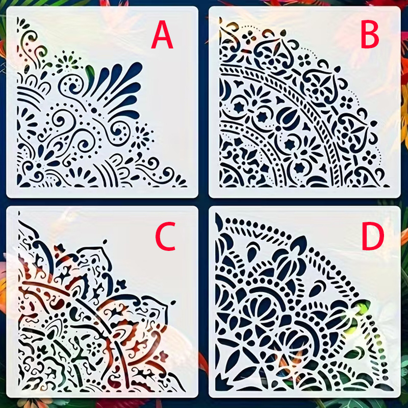 Șablon DIY pentru perete cu mandala și decupaje dantelate — Brand Shuqiao, kit DIY, fără import, fără autorizare IP