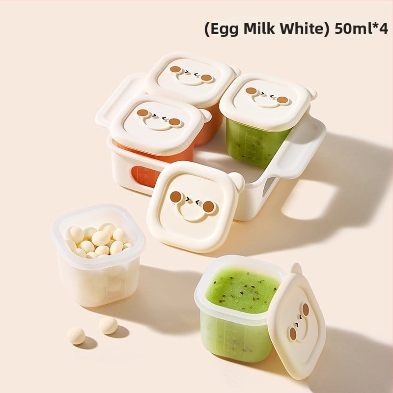 Taoqibaby Κουτί Αποθήκευσης Βρεφικής Διατροφής με Σιλικόνη και Μορφή, 8 τεμάχια, Θήκες Καταψύξης, για πουρέ κρέατος