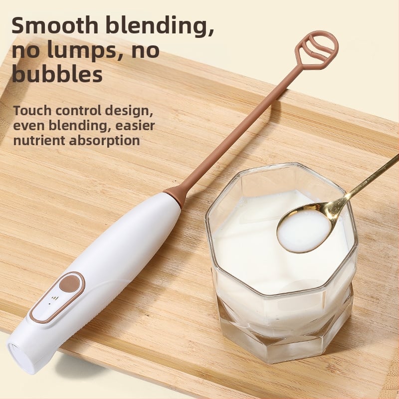 Ručný bezdrôtový elektrický mixér na prášky mlieka a kakaa, šľahanie, kompaktný a prenášateľný, PP materiál, prispôsobiteľný