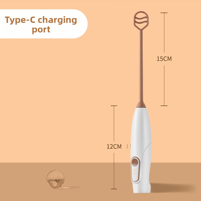 Ručný bezdrôtový elektrický mixér na prášky mlieka a kakaa, šľahanie, kompaktný a prenášateľný, PP materiál, prispôsobiteľný