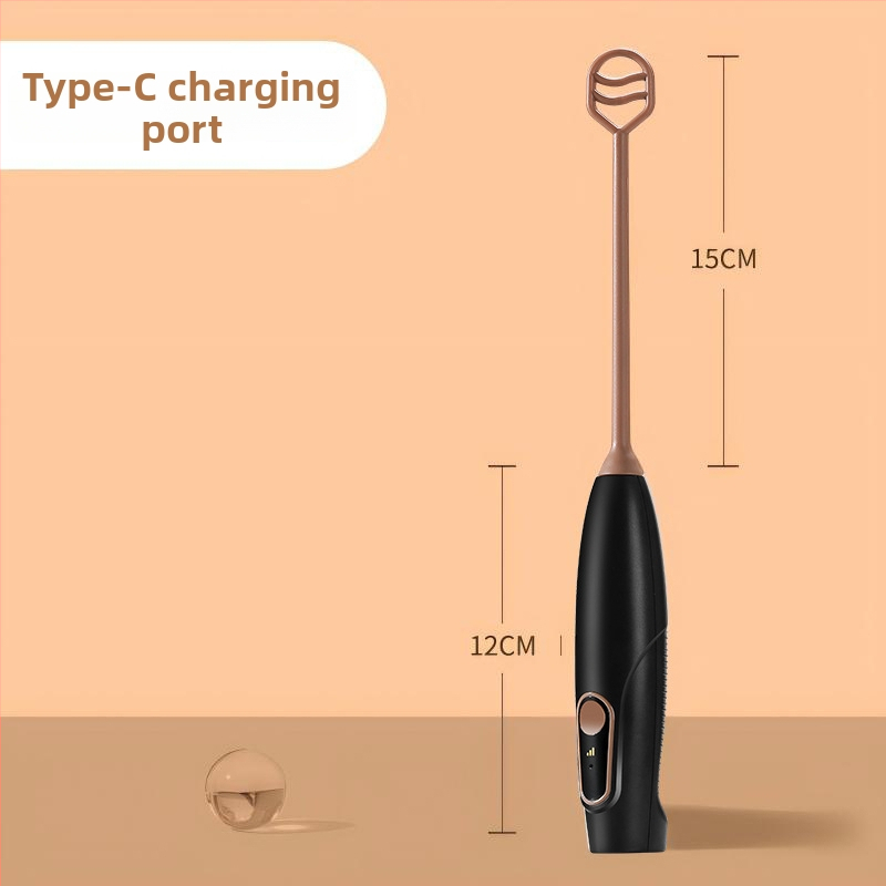 Ručný bezdrôtový elektrický mixér na prášky mlieka a kakaa, šľahanie, kompaktný a prenášateľný, PP materiál, prispôsobiteľný