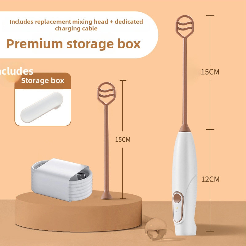 Ručný bezdrôtový elektrický mixér na prášky mlieka a kakaa, šľahanie, kompaktný a prenášateľný, PP materiál, prispôsobiteľný