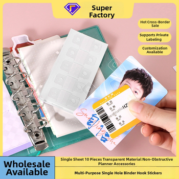 PET obruč za dnevnik s kružnim otvorom, samoljepiva pozadina — dodatak za organizaciju bilježnica i DIY modifikacije