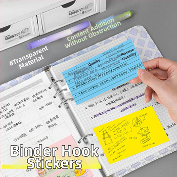 PET obruč za dnevnik s kružnim otvorom, samoljepiva pozadina — dodatak za organizaciju bilježnica i DIY modifikacije