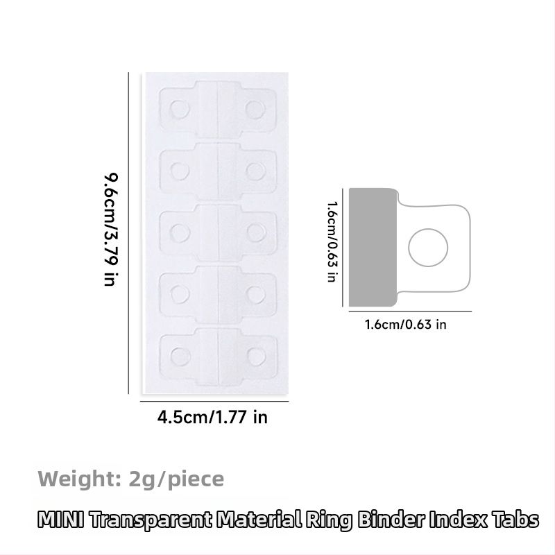 PET obruč za dnevnik s kružnim otvorom, samoljepiva pozadina — dodatak za organizaciju bilježnica i DIY modifikacije