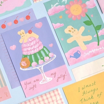 Set uredskih materijala s slatkim crtićanim ilustracijama životinja za ljubavna pisma; uključuje omotnice i papir za pisanje; Stil omotnice: kineski stil omotnice; Uvoz: Ne; Poklon: Ne; IP odobrenje: Ne
