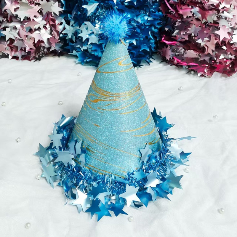 Rođendanska kapa sa zvjezdom, papirnati rekviziti za događaje, sladak crtani stil — Rekviziti za prostor (Brand: Other, Materijal: Papir, Stil: Cute cartoon/birthday/holiday)