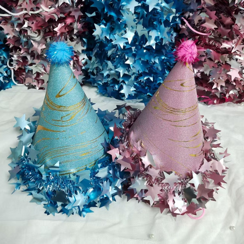 Rođendanska kapa sa zvjezdom, papirnati rekviziti za događaje, sladak crtani stil — Rekviziti za prostor (Brand: Other, Materijal: Papir, Stil: Cute cartoon/birthday/holiday)