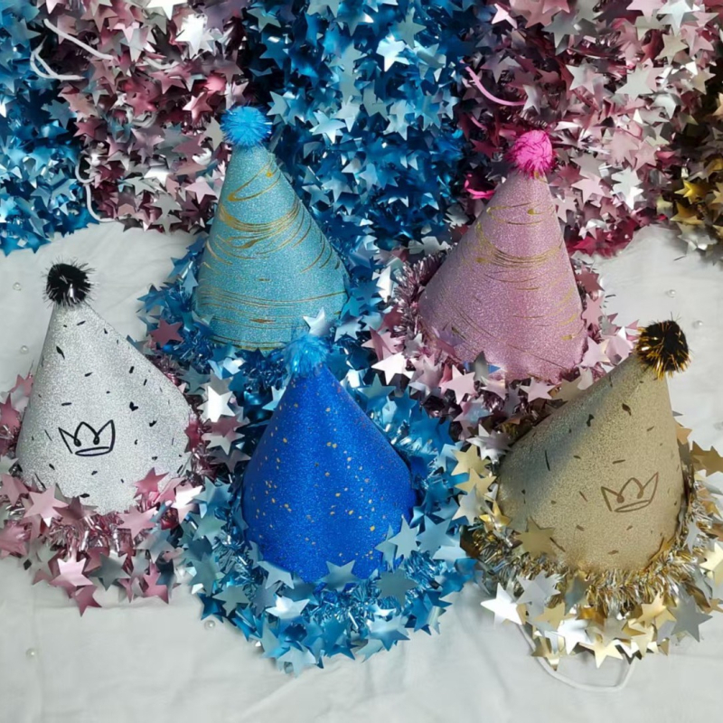 Rođendanska kapa sa zvjezdom, papirnati rekviziti za događaje, sladak crtani stil — Rekviziti za prostor (Brand: Other, Materijal: Papir, Stil: Cute cartoon/birthday/holiday)