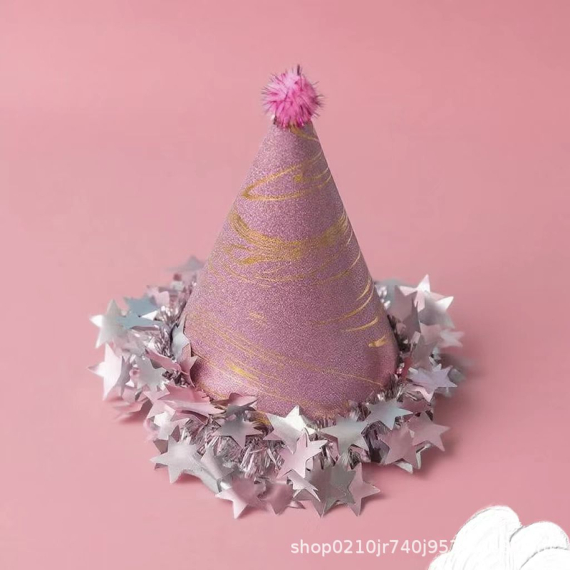 Rođendanska kapa sa zvjezdom, papirnati rekviziti za događaje, sladak crtani stil — Rekviziti za prostor (Brand: Other, Materijal: Papir, Stil: Cute cartoon/birthday/holiday)