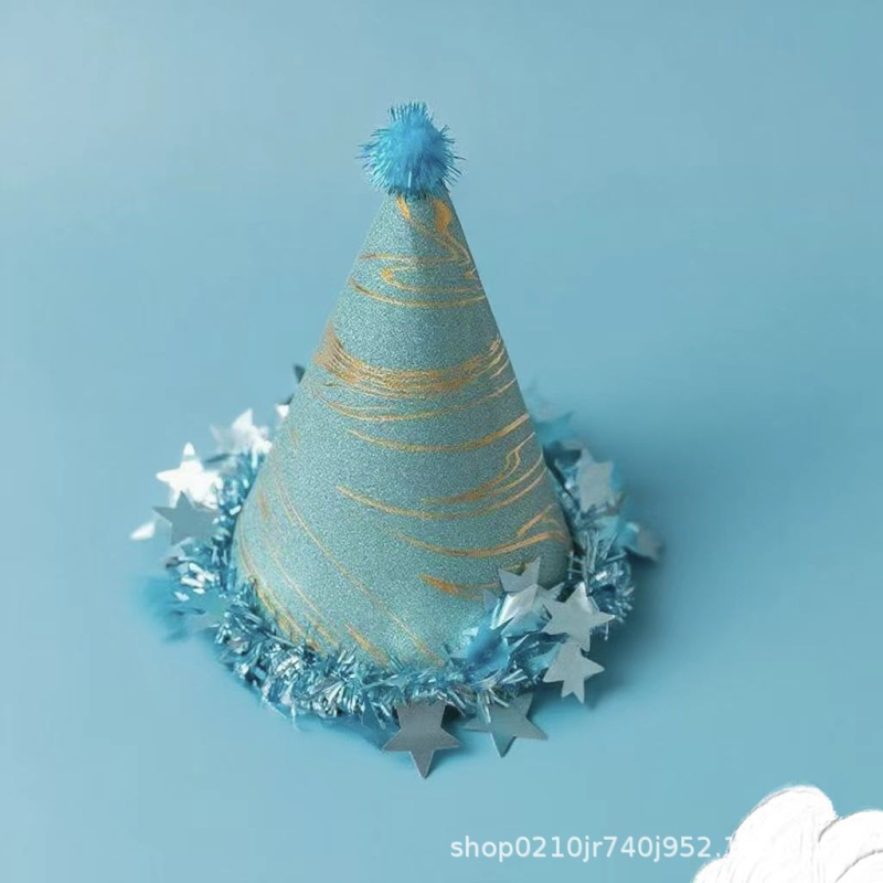 Rođendanska kapa sa zvjezdom, papirnati rekviziti za događaje, sladak crtani stil — Rekviziti za prostor (Brand: Other, Materijal: Papir, Stil: Cute cartoon/birthday/holiday)