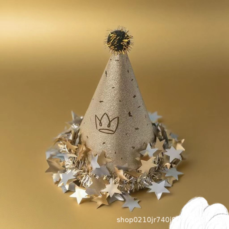 Rođendanska kapa sa zvjezdom, papirnati rekviziti za događaje, sladak crtani stil — Rekviziti za prostor (Brand: Other, Materijal: Papir, Stil: Cute cartoon/birthday/holiday)