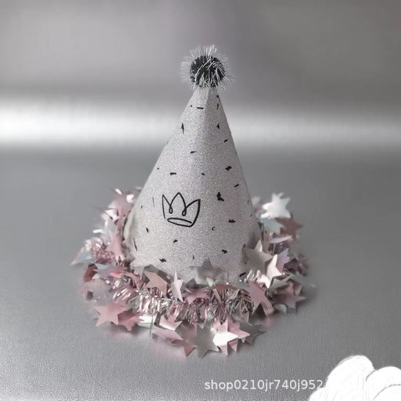 Rođendanska kapa sa zvjezdom, papirnati rekviziti za događaje, sladak crtani stil — Rekviziti za prostor (Brand: Other, Materijal: Papir, Stil: Cute cartoon/birthday/holiday)