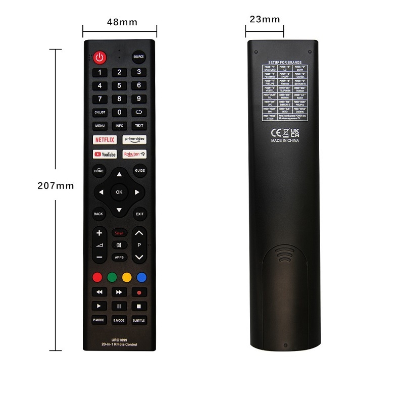 Univerzalni daljinski upravljač za televizor, 20-u-1, model RM-L1699, domet 8 m, marka HJD
