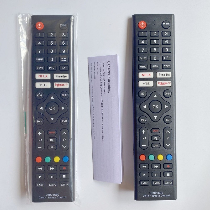 Univerzalni daljinski upravljač za televizor, 20-u-1, model RM-L1699, domet 8 m, marka HJD