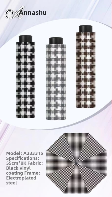 Annuoshu ομπρέλα τριών πτυχών με οκτώ βραχίονες, χειροκίνητο άνοιγμα, UPF 50+ προστασία UV, μεταλλικός σκελετός