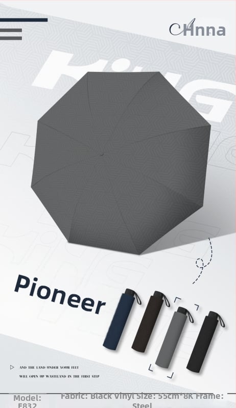 Annuoshu ομπρέλα τριών πτυχών με οκτώ βραχίονες, χειροκίνητο άνοιγμα, UPF 50+ προστασία UV, μεταλλικός σκελετός