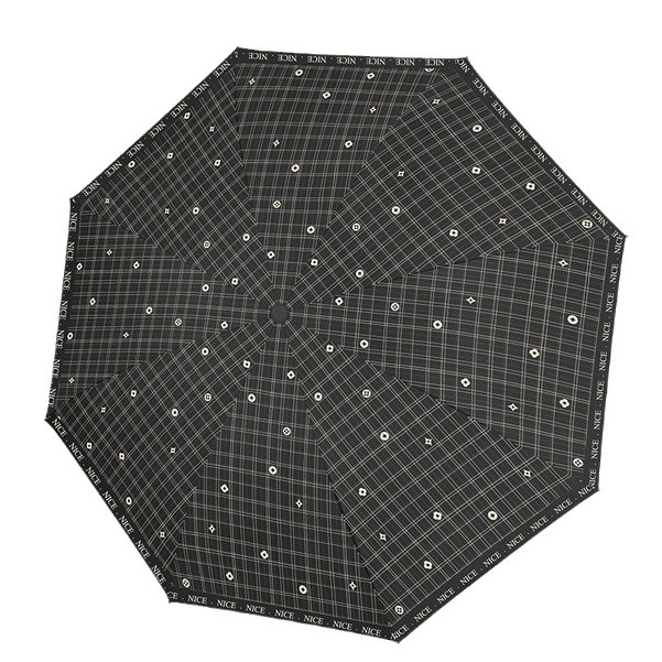 Annuoshu ομπρέλα τριών πτυχών με οκτώ βραχίονες, χειροκίνητο άνοιγμα, UPF 50+ προστασία UV, μεταλλικός σκελετός