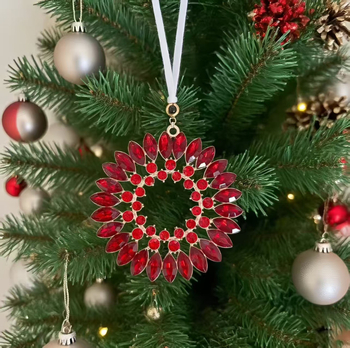 Božićni projekcijski privjesak od legure s kristalima, elektroplatiranje, motiva biljaka i cvijeća, projekcija fotografije po narudžbi