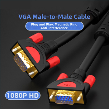 VGA kabel 1,5 m, visoke rezolucije za stolno računalo, prijenosno računalo, monitor i projektor