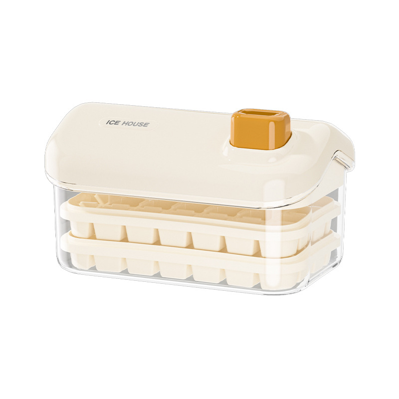 Форма за лед с голям капацитет, хранителен клас, за дома, с капак; образуване на лед с едно натискане; лесно отделяне от формата; подходяща за DIY детска храна