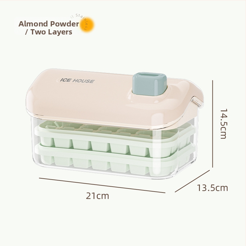Veľkokapacitná formička na ľad pre domáce použitie, potravinárskej kvality, s viečkom, jedným tlačidlom na výrobu ľadu, ľahké vyklopenie, vhodná pre DIY detskú výživu