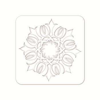 Mandala kamena ploča za slikanje s šablonom izreza cvijeta Datura - PET materijal, Marka: Four Seasons Pomelo, IP odobrenje: Ne, Uvoz: Ne