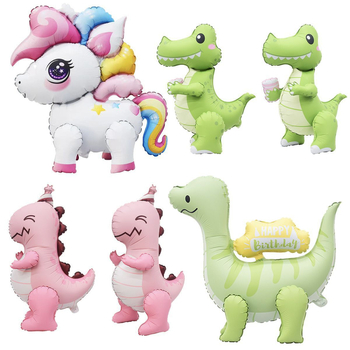 Balon od aluminijske folije - mat završna obrada, 3D karikature životinja (dinosaurus, krokodil, poni), stojeća igračka