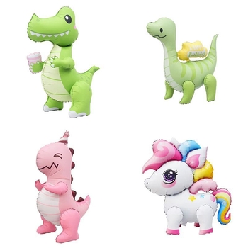 Balon od aluminijske folije - mat završna obrada, 3D karikature životinja (dinosaurus, krokodil, poni), stojeća igračka