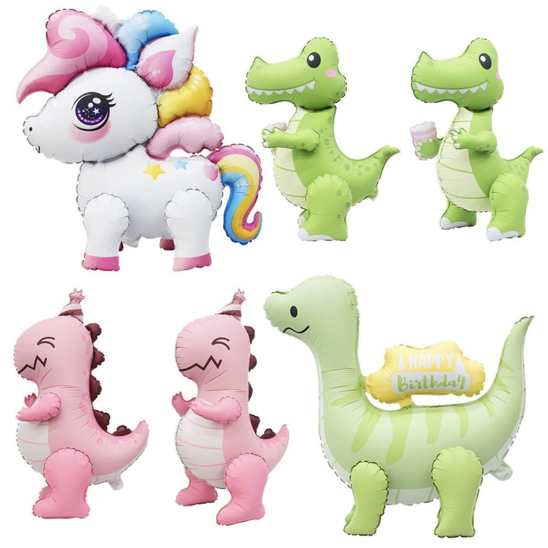 Balon od aluminijske folije - mat završna obrada, 3D karikature životinja (dinosaurus, krokodil, poni), stojeća igračka
