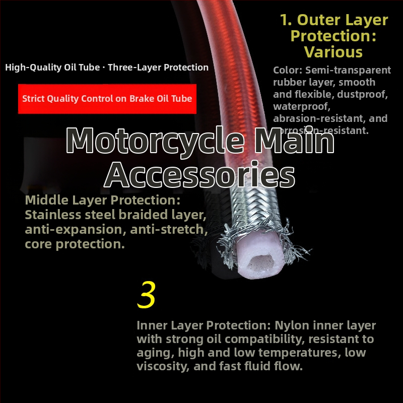 Moorer 0008 brzdová hadica pre predné a zadné kotúčové brzdy, vysokotlaké oceľové opletenie