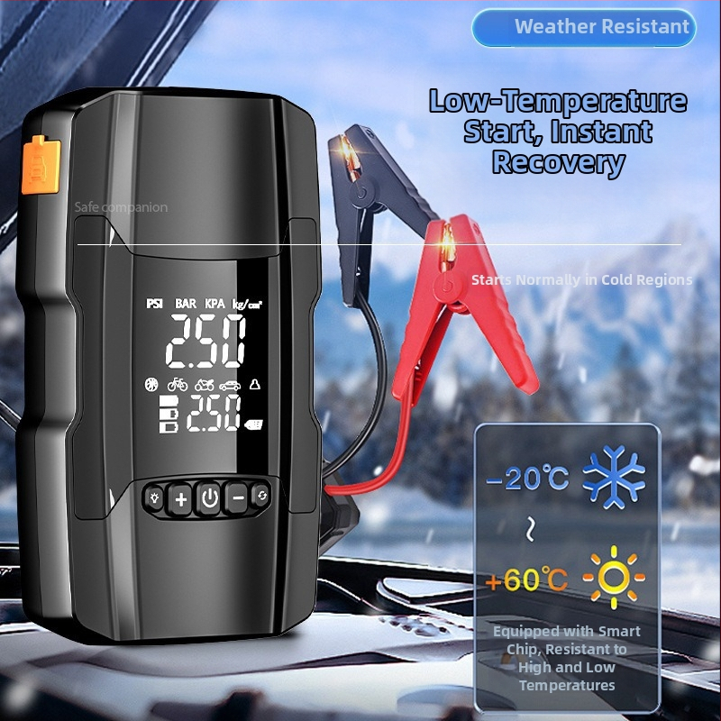 Vzduchová pumpa do auta s núdzovým štartom a napájaním, 14,8 V, 120 W, 35 L/min, digitálny displej, prevádzka >20 min